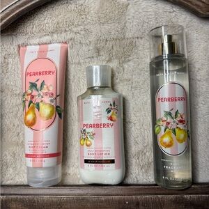 Bath & Body Works Pearberry Body Care Trio - Pink and White